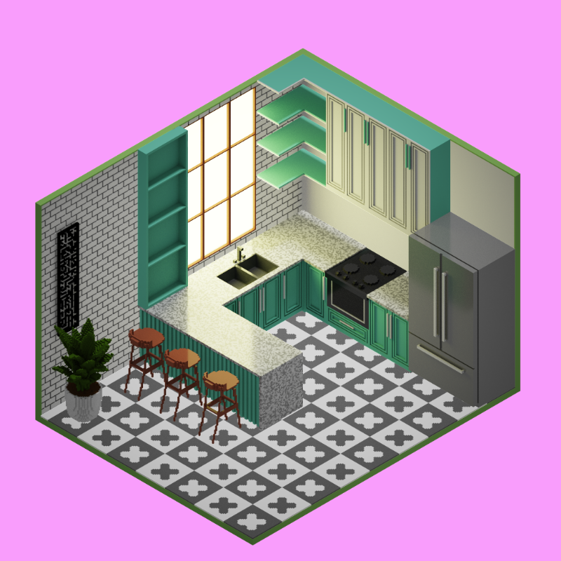 Isometric kitchen #5 static token preview