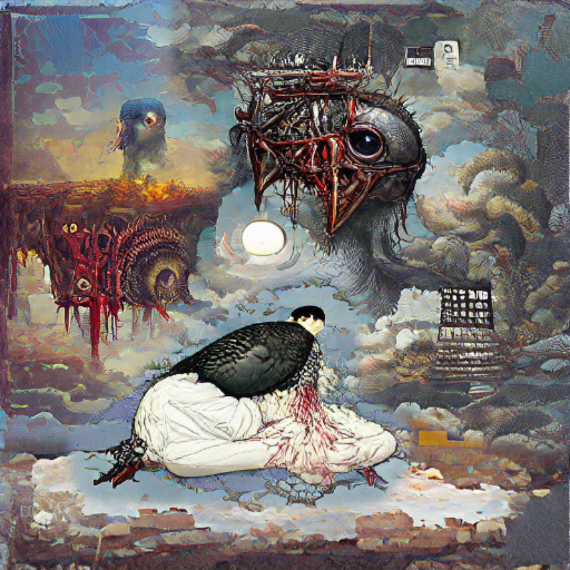 Pigeon Sat on a Brain Reflecting Existence #60 static token preview