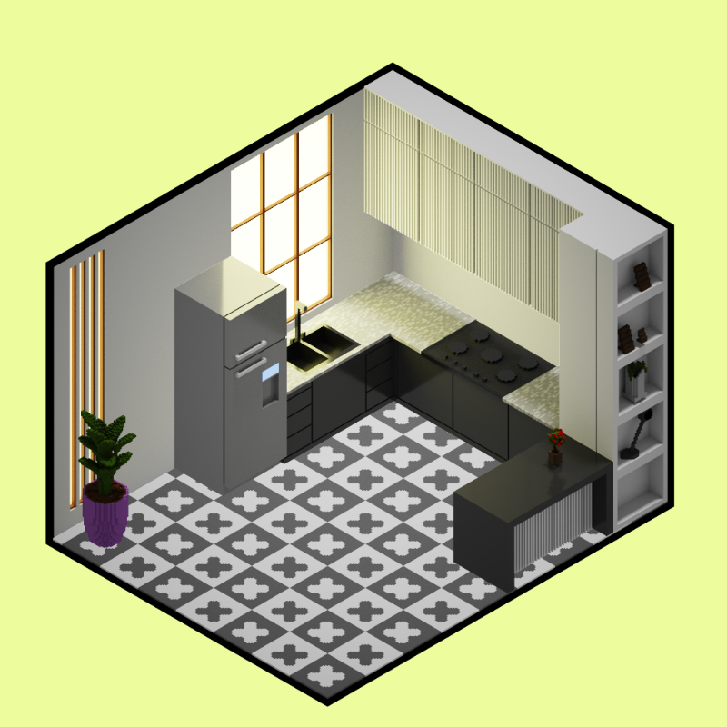 Isometric kitchen #47 static token preview