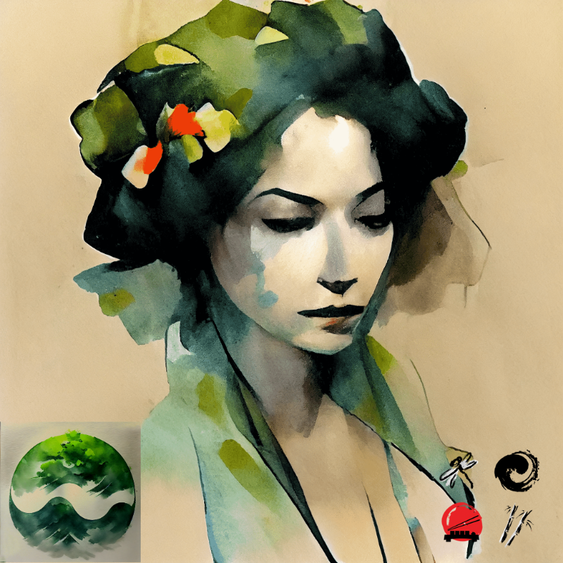 Geisha and nature #2 static token preview