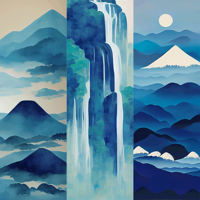 AI Japanese Waterfall #3 static token preview
