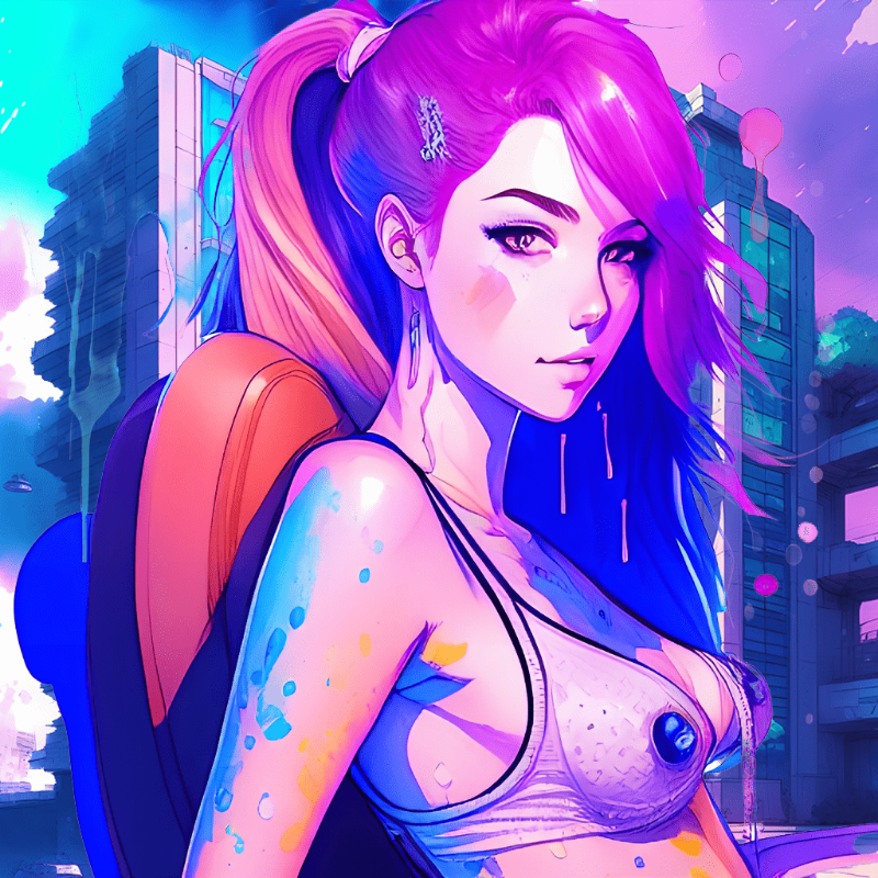 A girl in the blue city #1 static token preview
