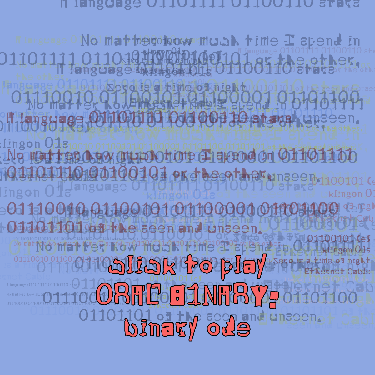 0RAL B1NARY: “BINARY ODE” #252 static token preview