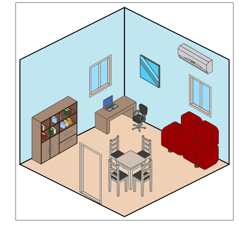 Isometric Living Room Interior #1 static token preview