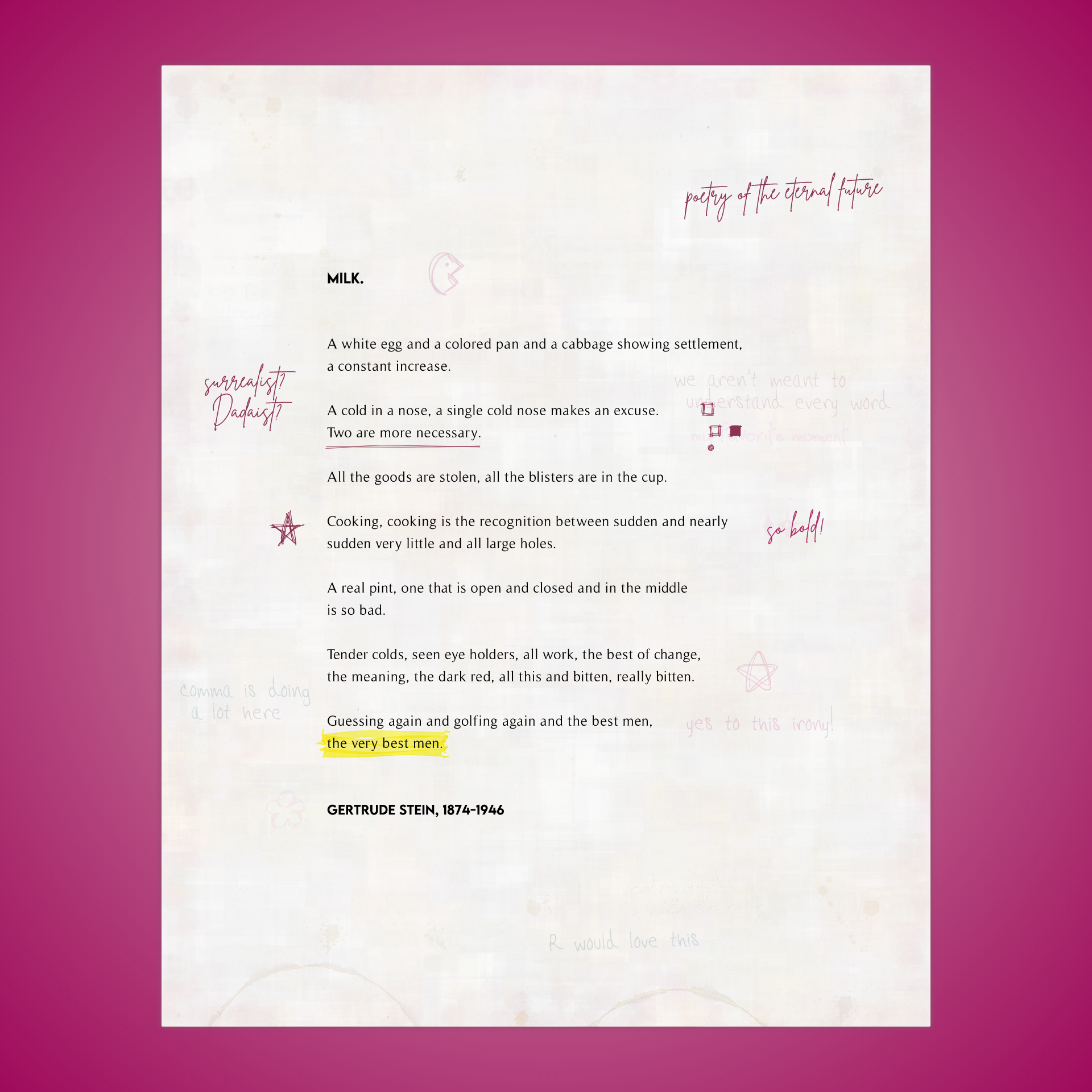 MILK. by Gertrude Stein #7 static token preview