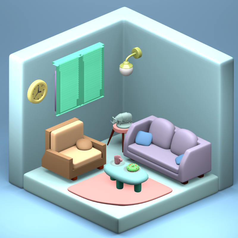 3D Fantasy Living room #5 static token preview