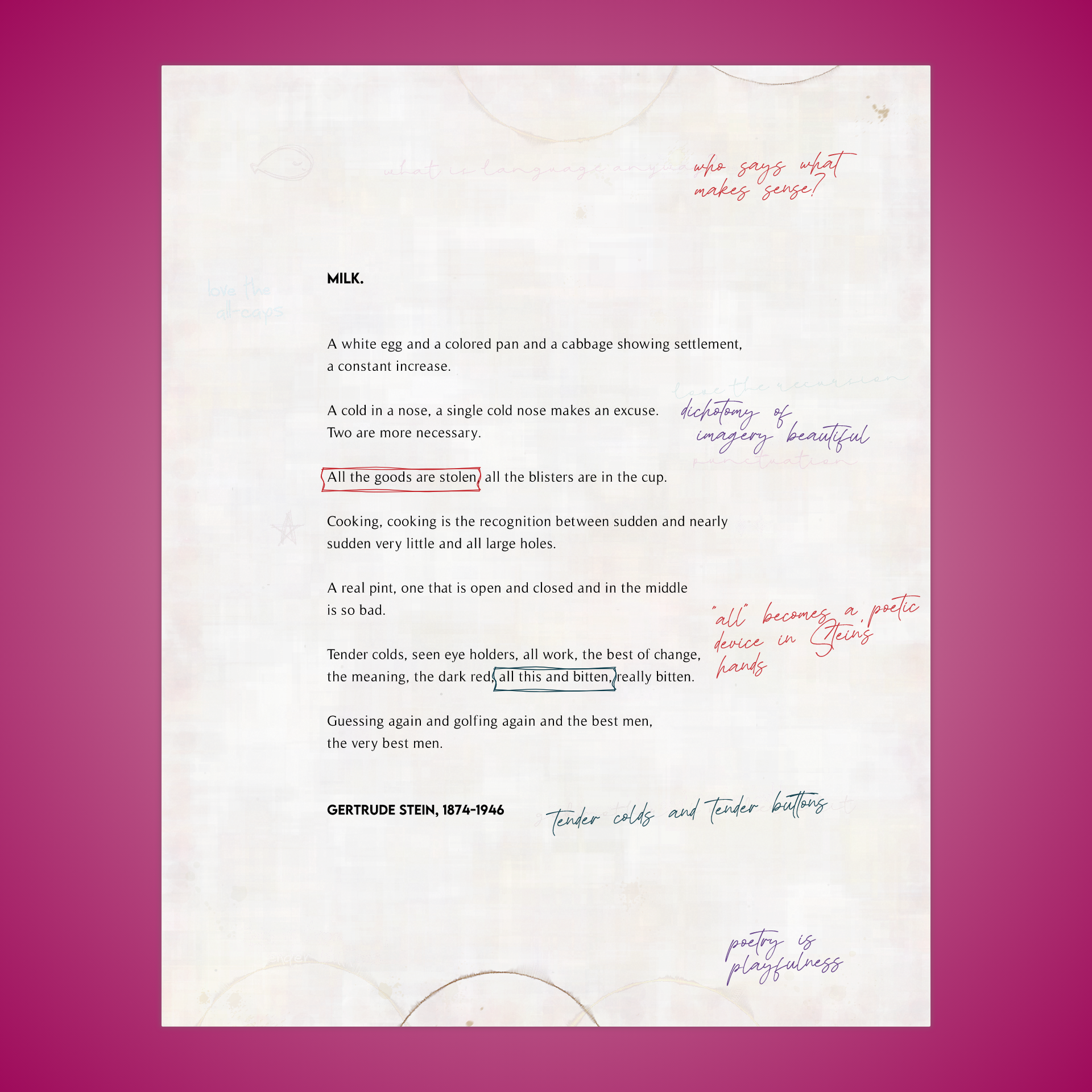 MILK. by Gertrude Stein #13 static token preview
