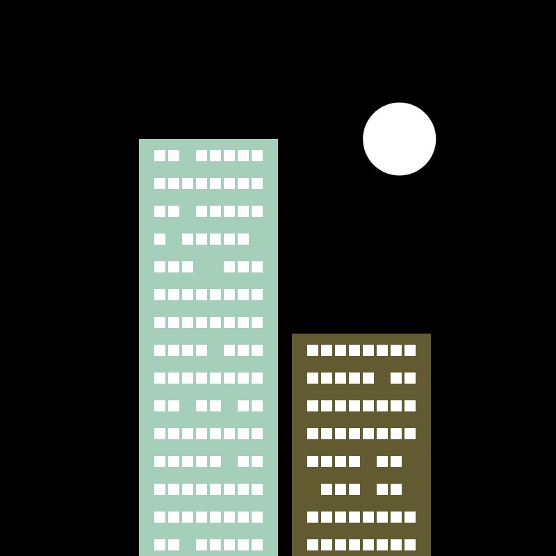 Two buildings and the moon #4 static token preview