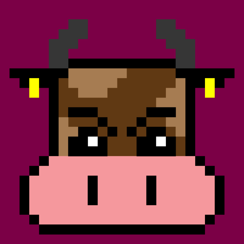 pixel cow #26 static token preview