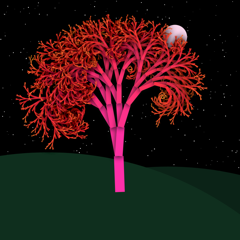 Moonlit Trees of Iterative Fractal Chaos #15 static token preview