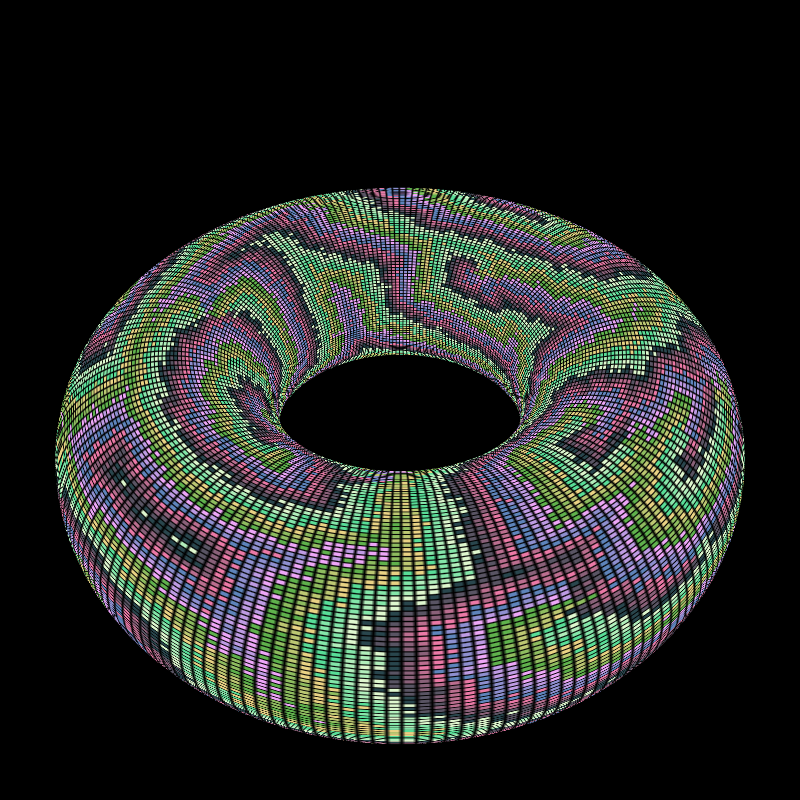 Reaction Diffusion on a Torus #15 static token preview
