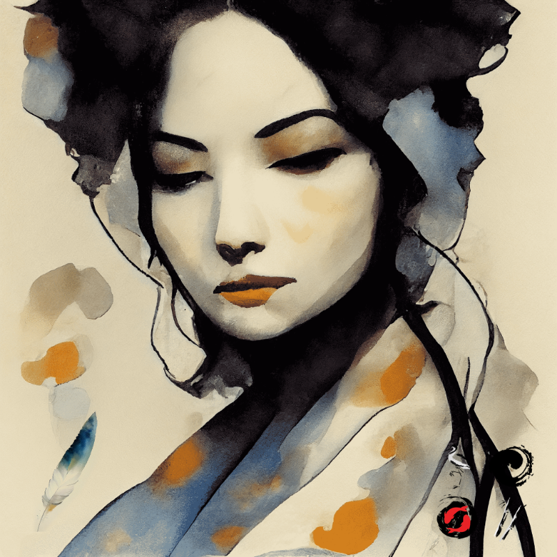 Geisha and feather #2 static token preview