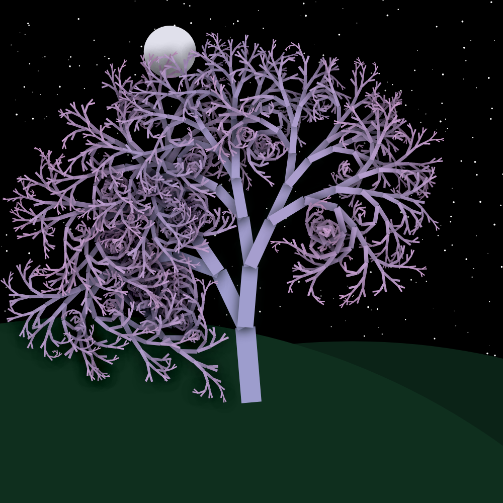 Moonlit Trees of Iterative Fractal Chaos #3 static token preview