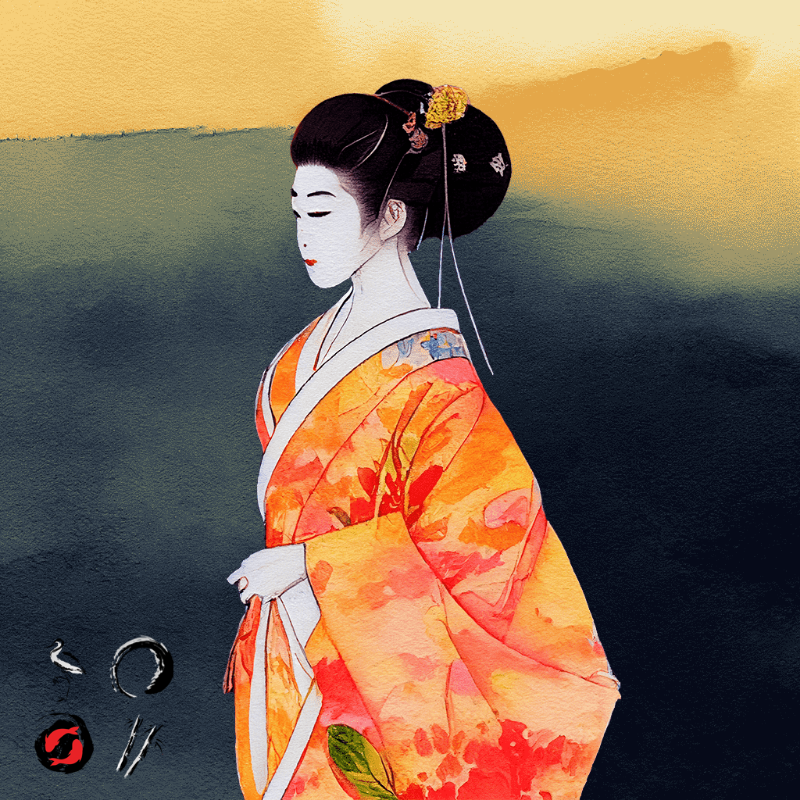 Geisha on the beach #1 static token preview