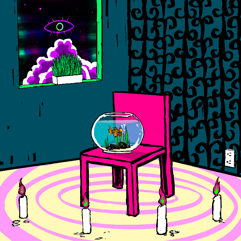 pink chair in the blue room #24 static token preview