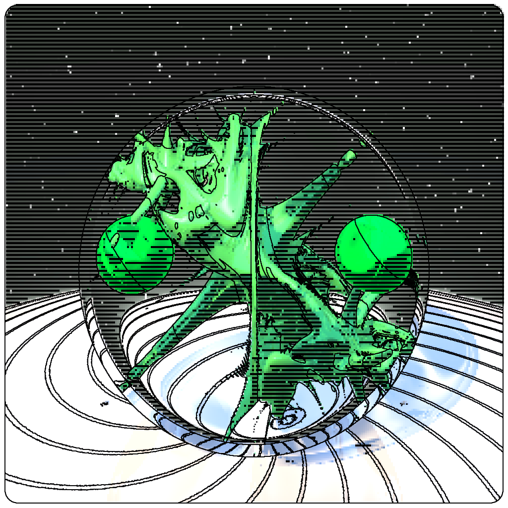 LL21 Mac Plus Fractal-in-a-Globe #8 static token preview