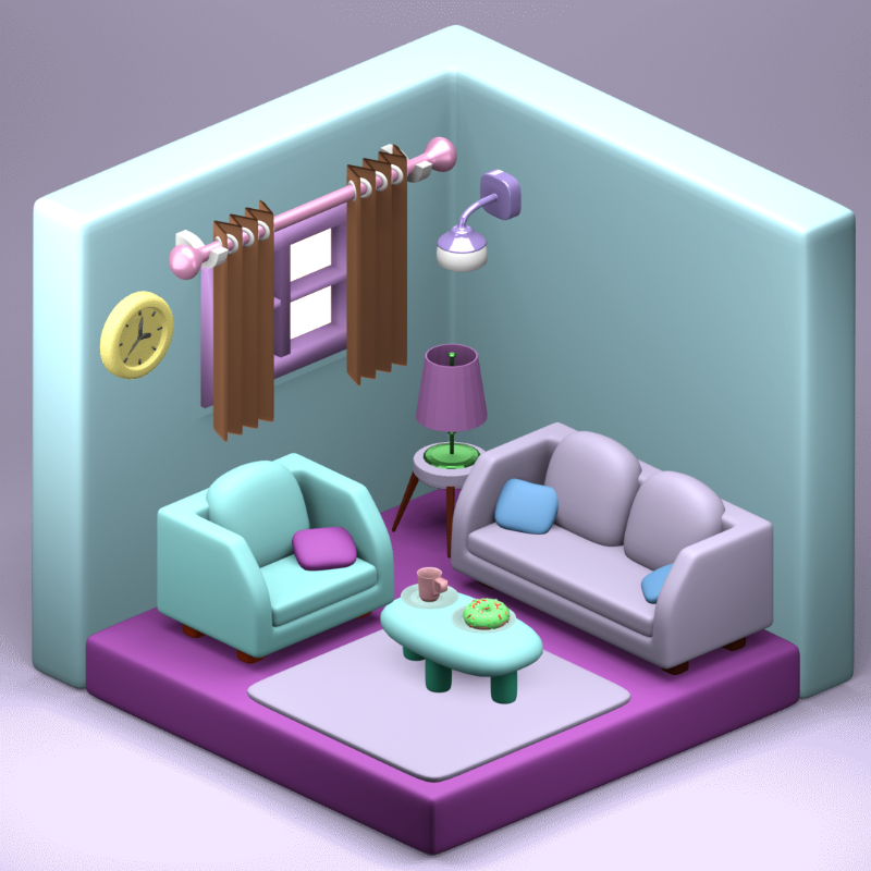 3D Fantasy Living room #7 static token preview