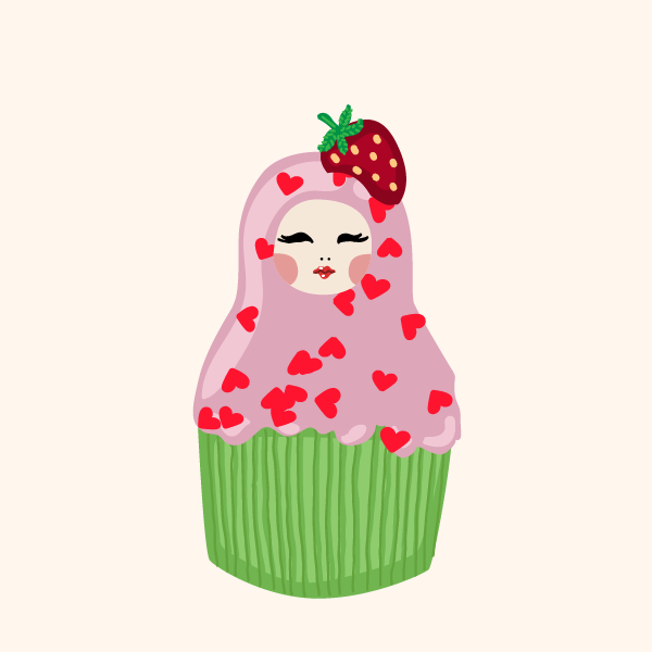 Cute Matryoshka Doll Cupcake Series #10 static token preview