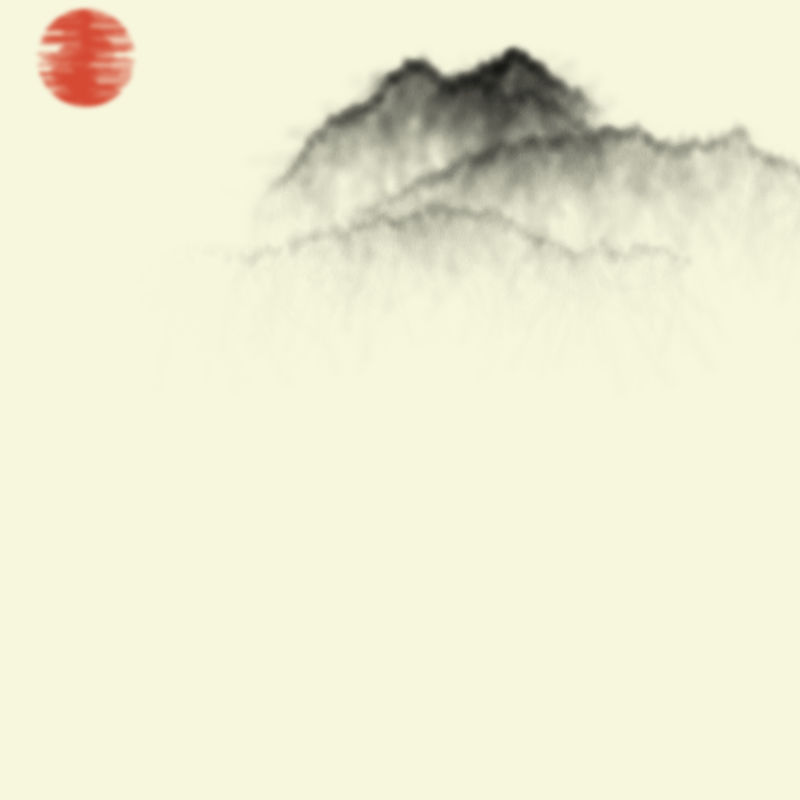 Sumi-E Mountains & Bamboo #6 static token preview