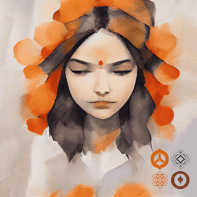 Hindu girl meditating #4 static token preview
