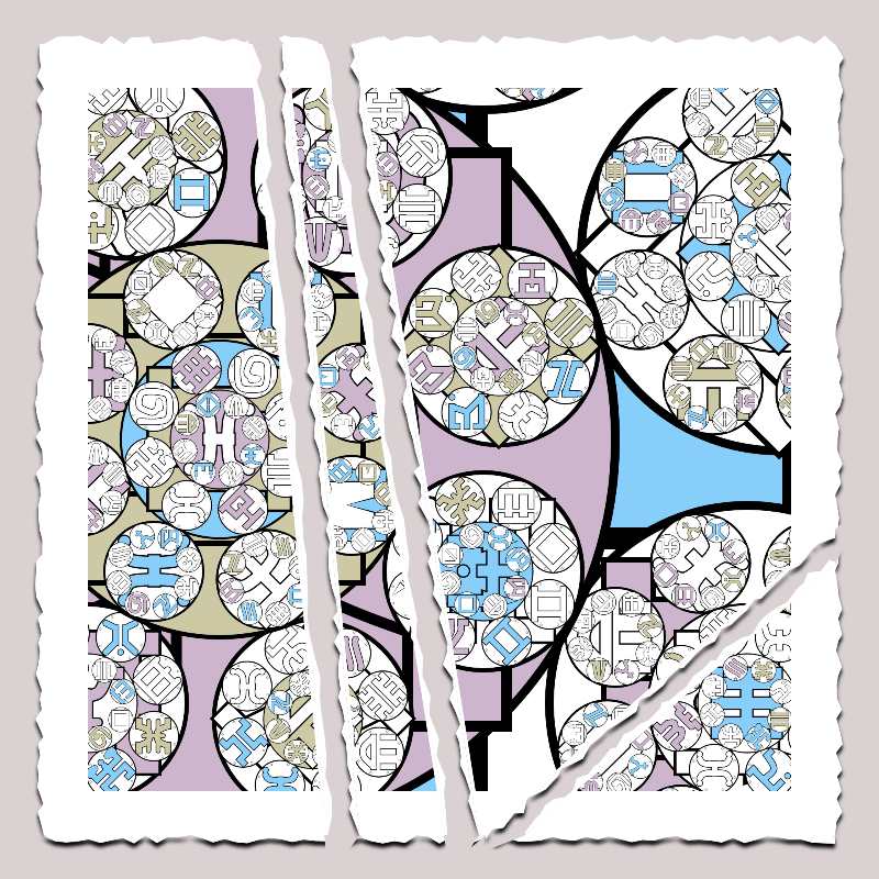 Fractals and fractures -"Alphabetic Signs" #9 static token preview