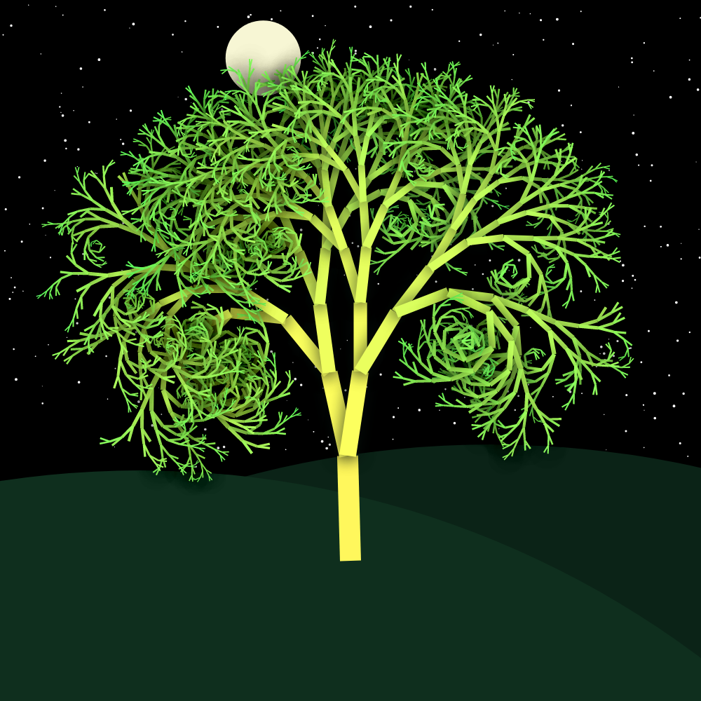 Moonlit Trees of Iterative Fractal Chaos #1 static token preview