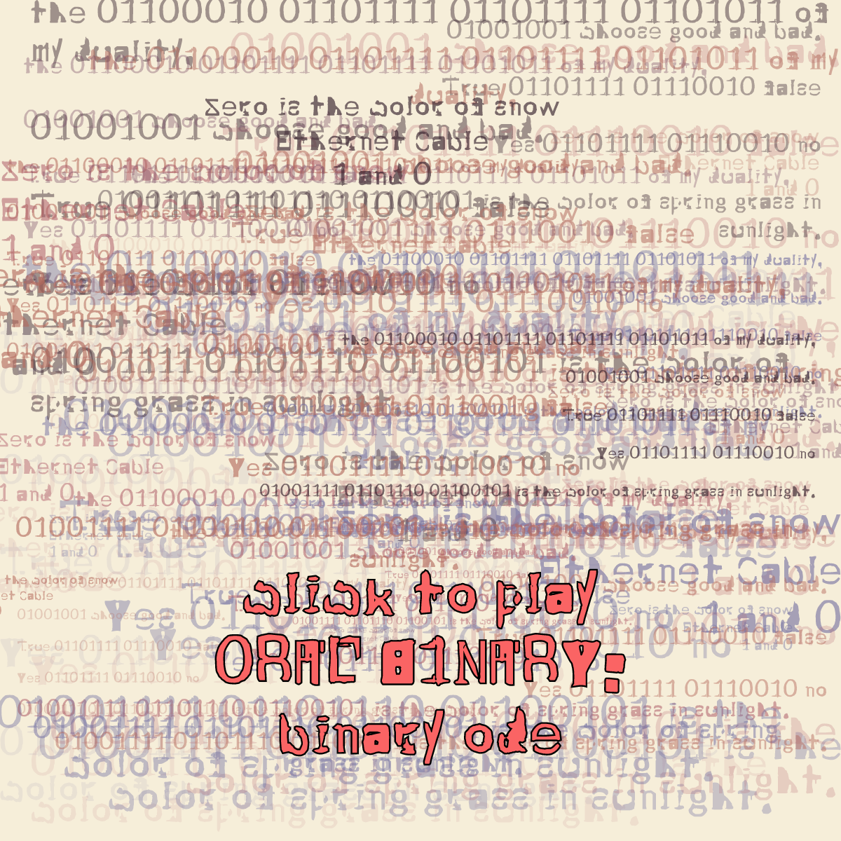 0RAL B1NARY: “BINARY ODE” #13 static token preview
