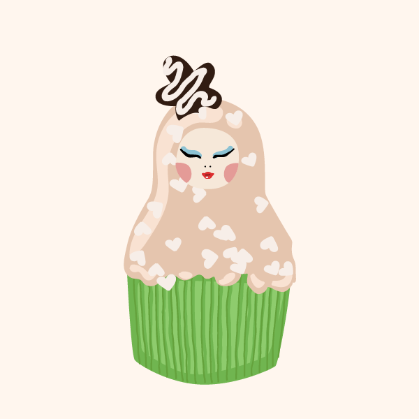 Cute Matryoshka Doll Cupcake Series #22 static token preview