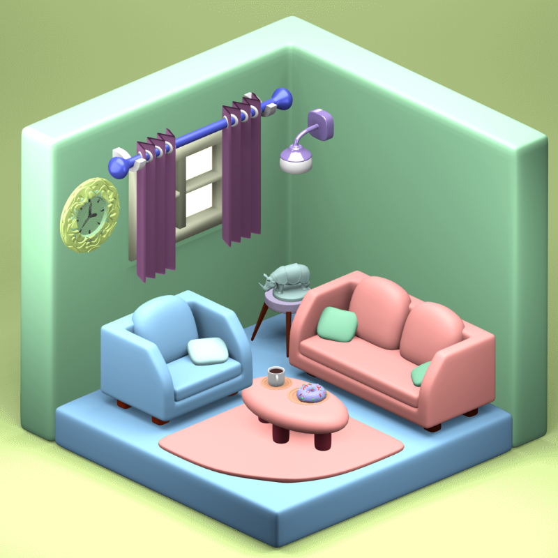 3D Fantasy Living room #22 static token preview