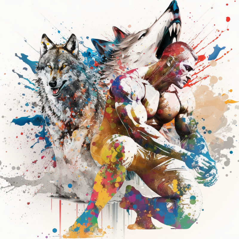 The Wolf and The Wrestler Bloke #13 static token preview