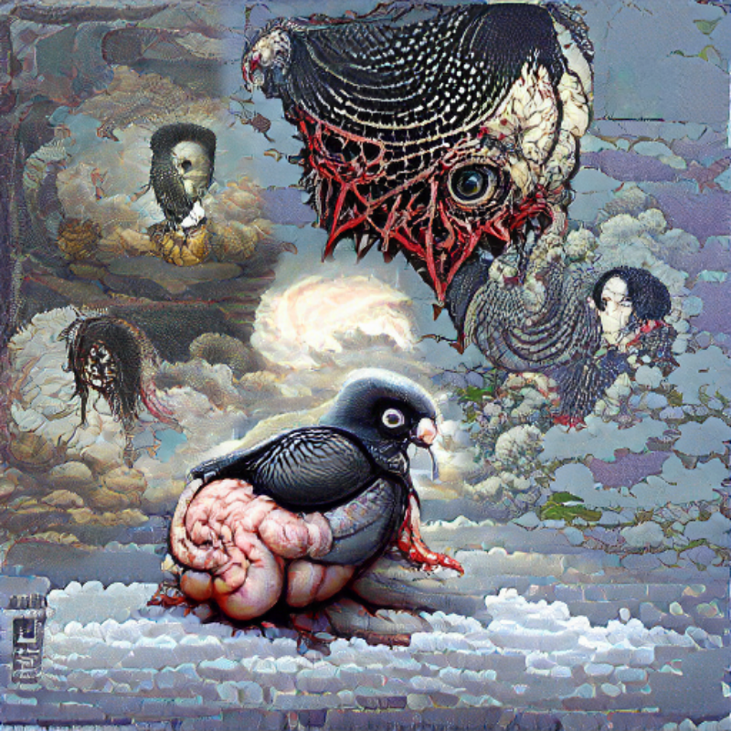 Pigeon Sat on a Brain Reflecting Existence #2 static token preview