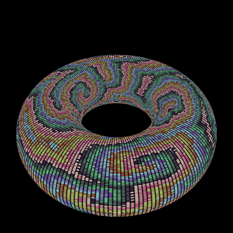 Reaction Diffusion on a Torus #5 static token preview