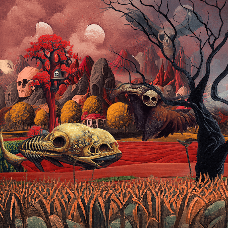 Skull Birds and Fishes #22 static token preview