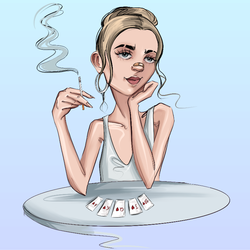 Girl at the table #6 static token preview