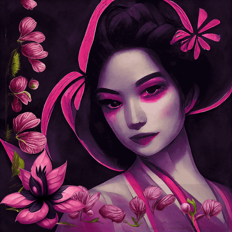 Geisha in Magenta #7 static token preview