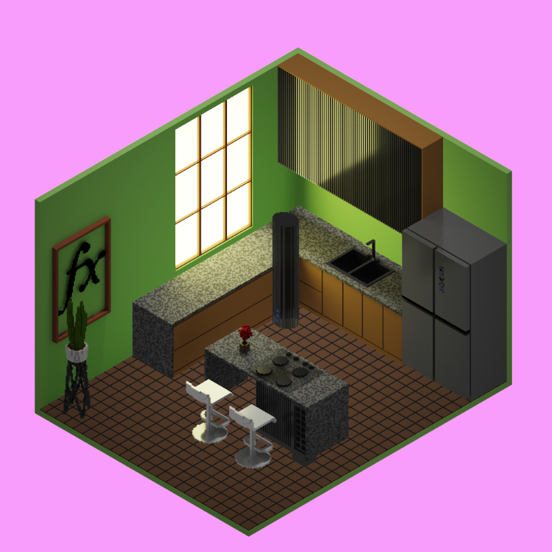 Isometric kitchen #44 static token preview