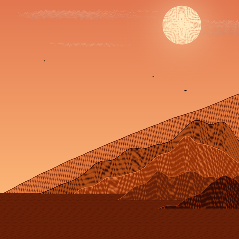 Painted Mountain Sunset #10 static token preview