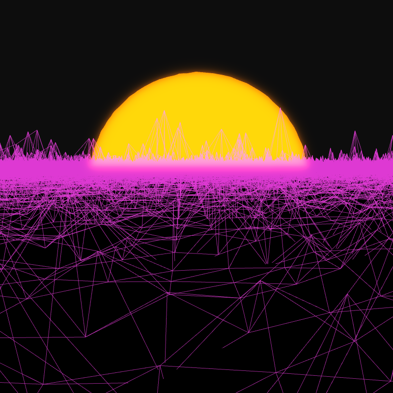 Generative Retrowave Field #3 static token preview
