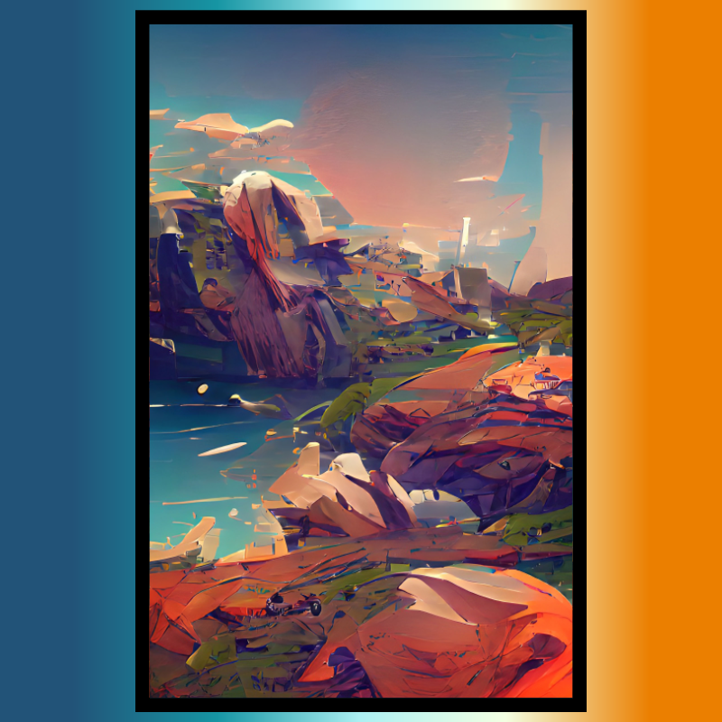 Framed landscape SciFy Art A.I #3 static token preview