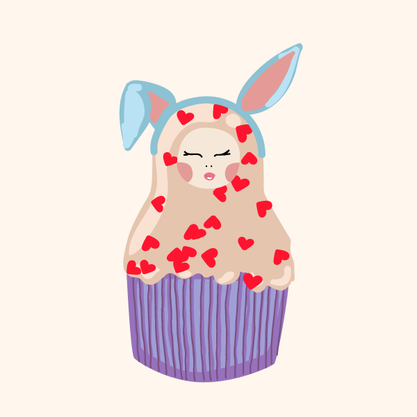 Cute Matryoshka Doll Cupcake Series #6 static token preview