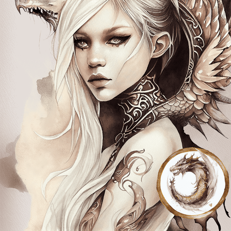 Dragon Girl #7 static token preview