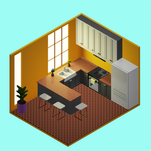 Isometric kitchen project preview