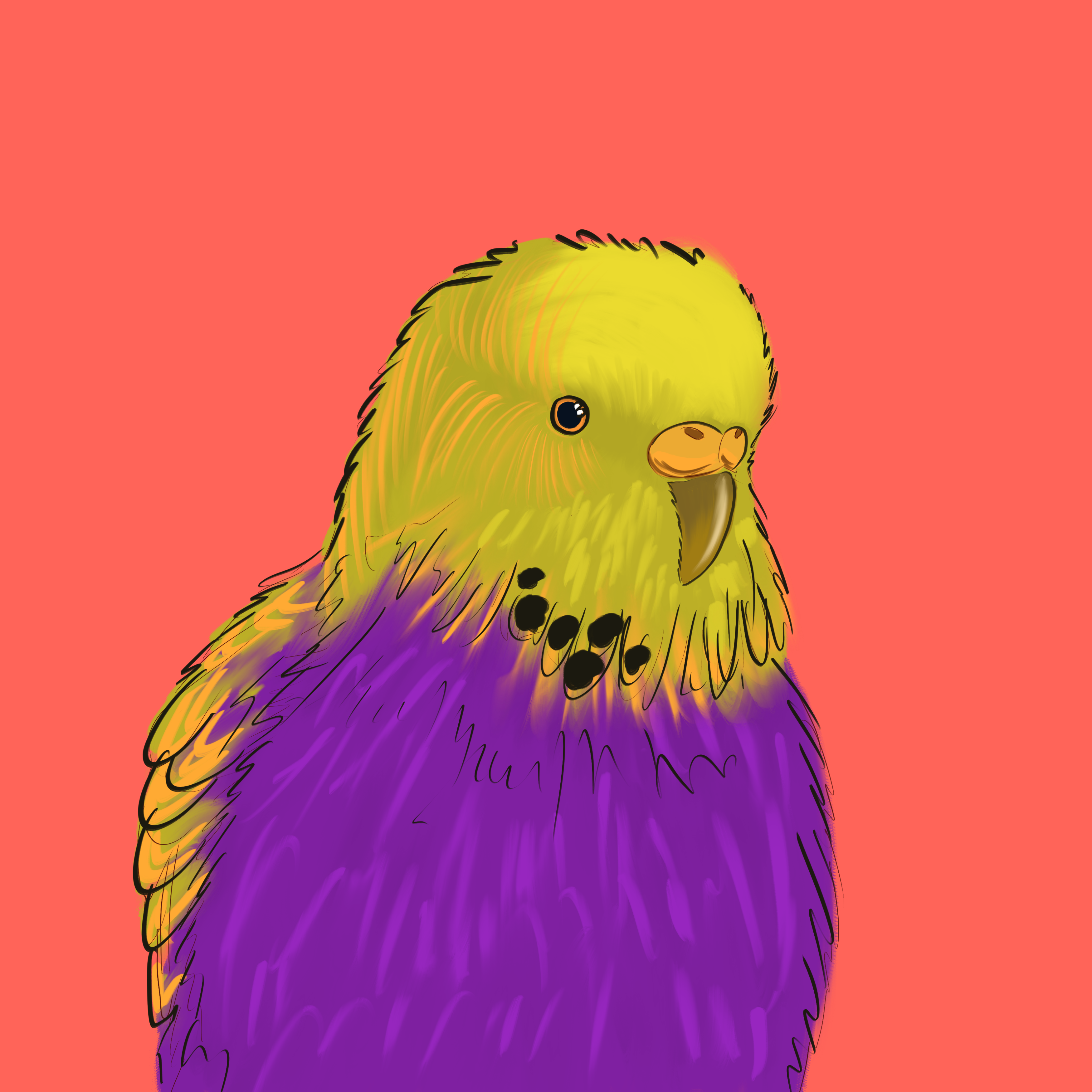 Neon Parrot #14 static token preview