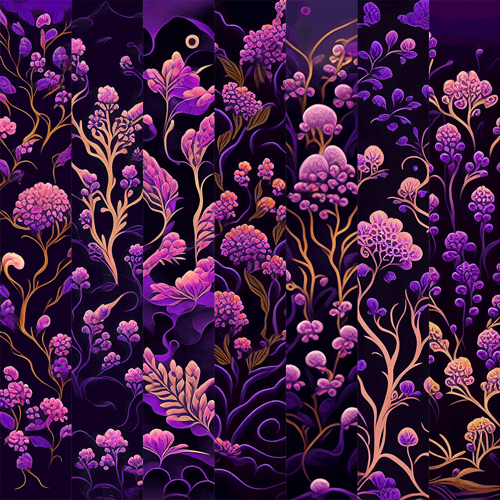 AI Purple Flowers #9 static token preview