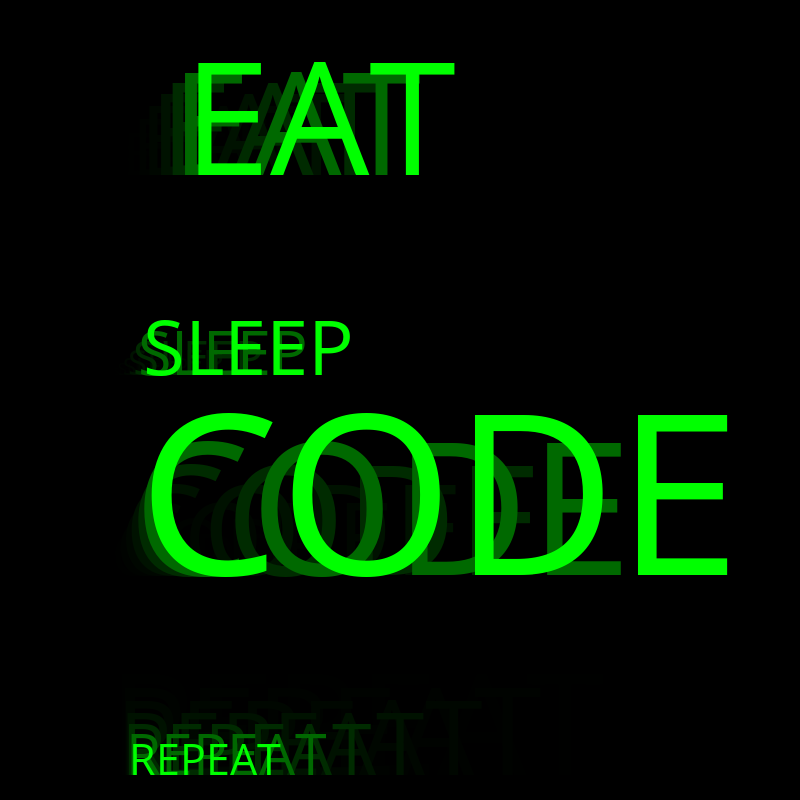 Eat Sleep Code Repeat #11 static token preview