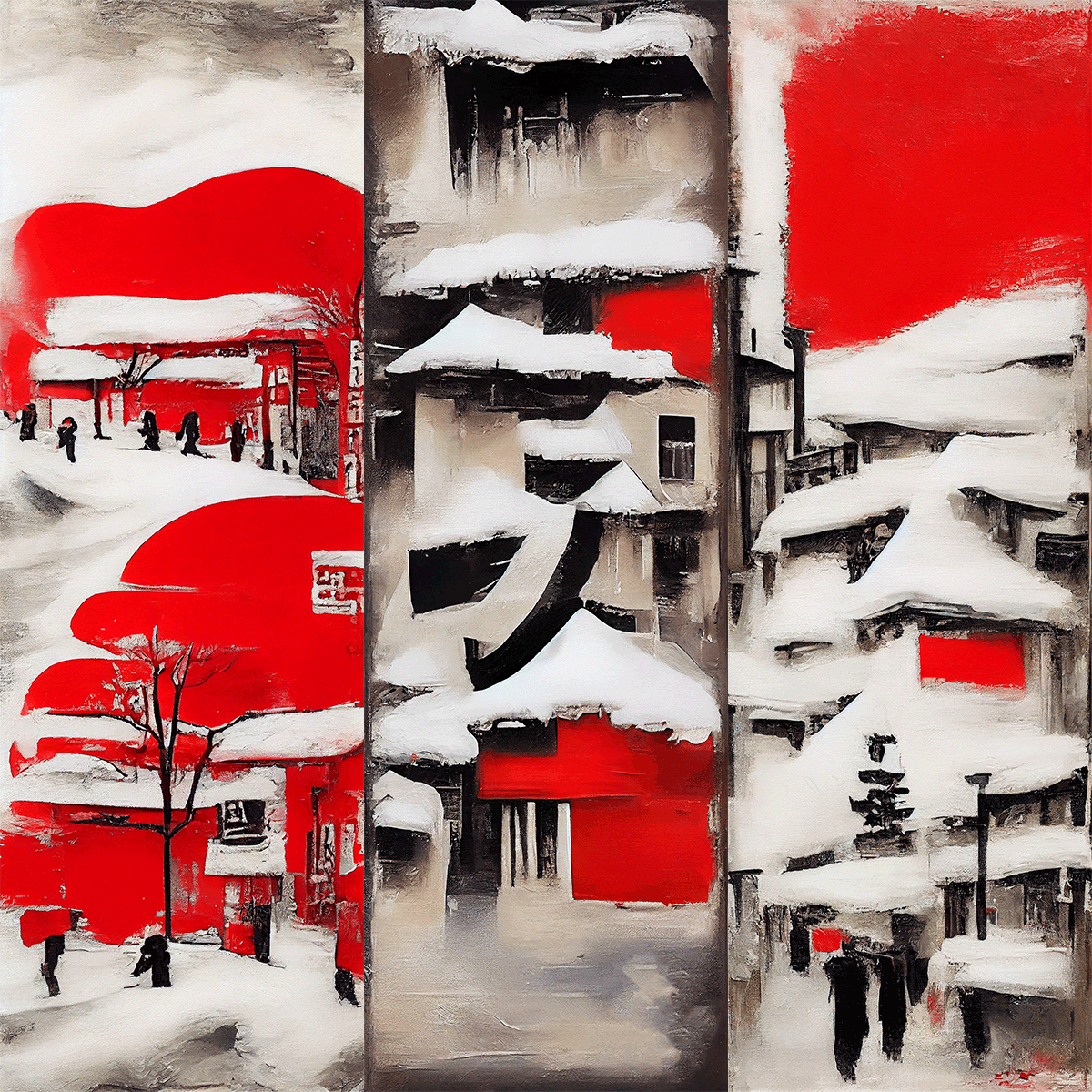AI Japanese City in Winter #2 static token preview