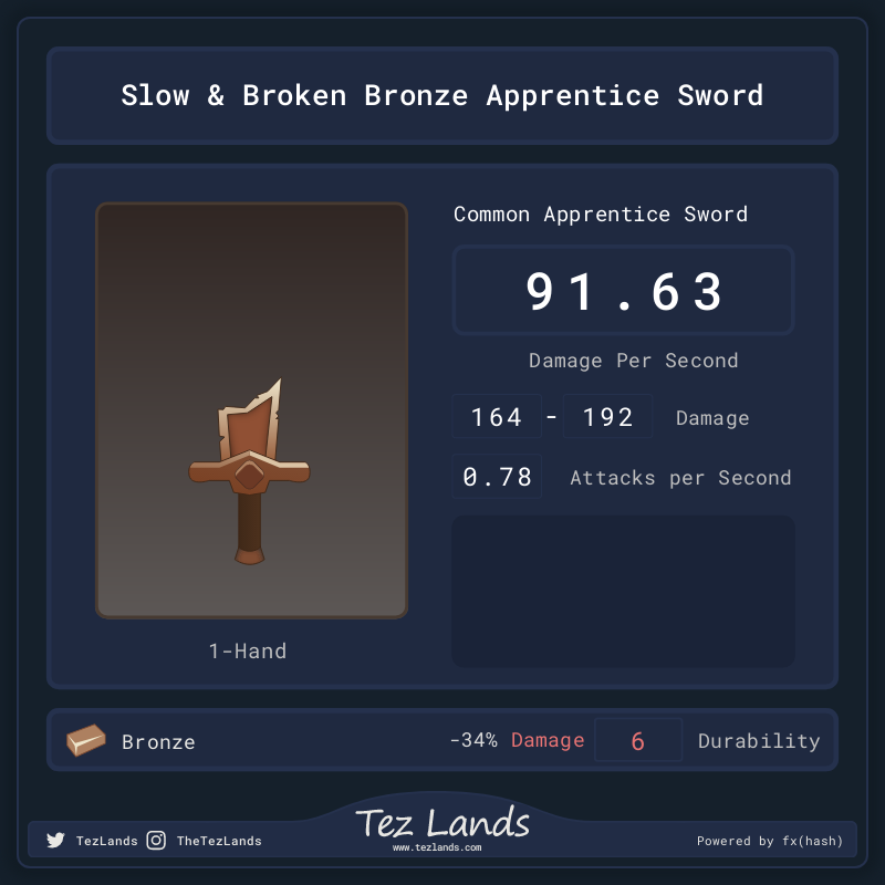 Tez Lands - Apprentice Sword #13 static token preview