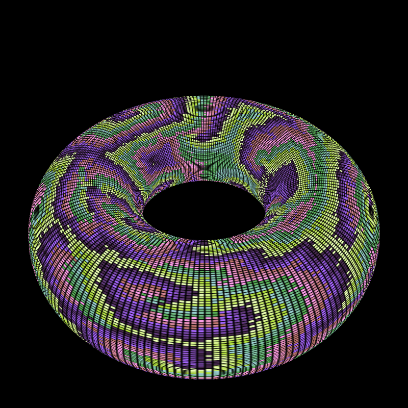 Reaction Diffusion on a Torus #2 static token preview
