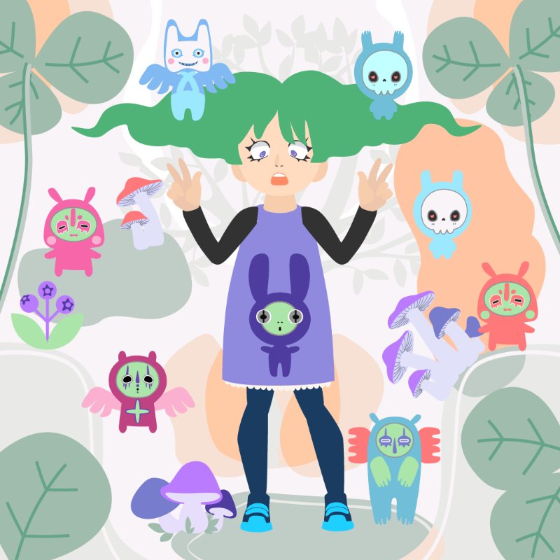 The Girl and the Magic Forest Spirits #1 static token preview