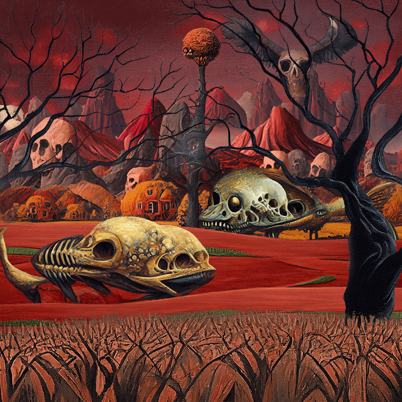 Skull Birds and Fishes #9 static token preview